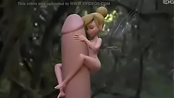 3D-Animation von Tinker Bell, die einen großen Penis genießt