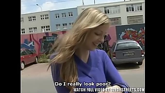 Blonde Teenagerin Veronika Gibt Auf Den Straßen Tschechiens Einen Schlampigen Blowjob