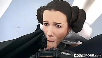 Brunett Tonåring Prinsessan Leia Får Sin Rumpa Knullad I Star Wars-Parodi