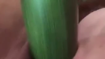 Female Ejaculation And Orgasm With Cucumber Play