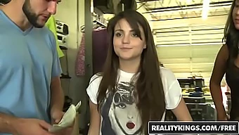 Reality Kings: Teen twosome enjoys a big dick for extra money .