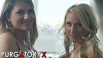 Les jeunes blondes Misha et Vanessa explorent leur côté sauvage dans la partie 1