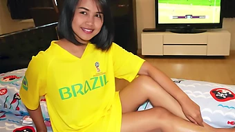 Thai Teen'S Homemade Video Of Oral And Cowgirl Sex In World Cup Jersey