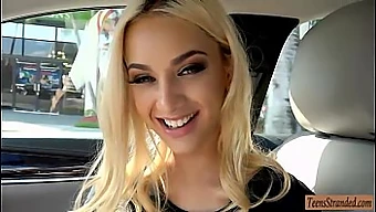 Arousing teen blonde entices and experiences intense oral and penetrative sex after hitchhiking