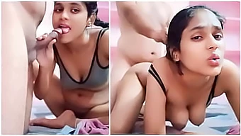 Gadis sebelah yang menakjubkan memberikan blowjob penuh gairah sebelum memek ketatnya dihajar