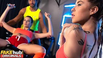 Angelique Lapiedra Und Eden Ivy Arbeiten Im Fitnessstudio Für Einen Dreier Mit Nick Morenos Hartem Schwanz Zusammen