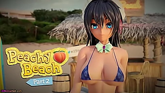 Servitoarea Animată 3d Hibiki Face O Handjob Și O Muie Senzuală În Peachy Beach Partea 2