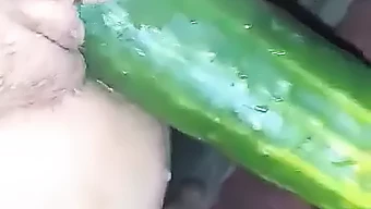 Cucumber Stimulation Leads To Intense Orgasm